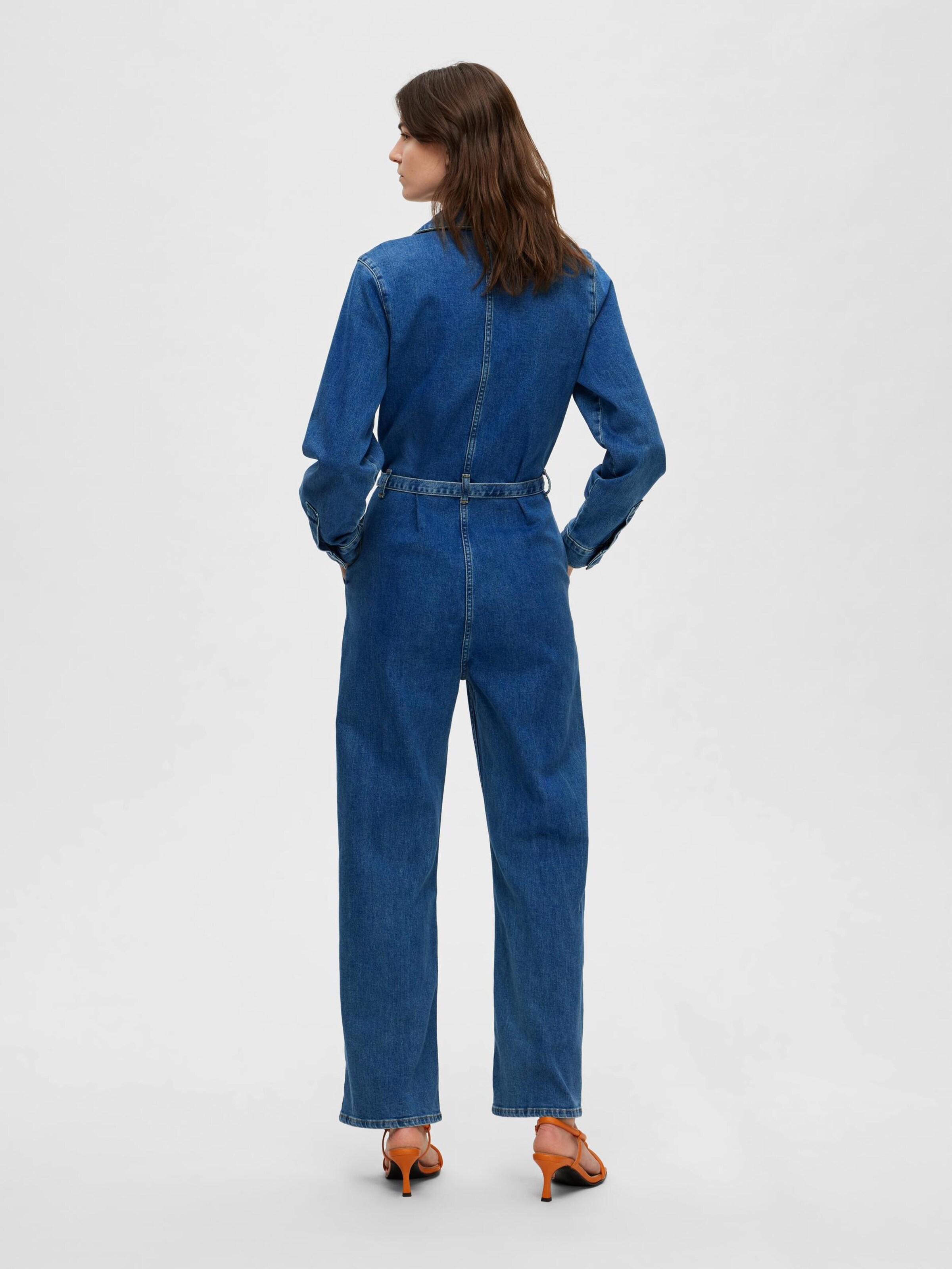 Buy Women's Long Sleeve Denim Jean Jumpsuit Overalls/bodysuit High Waist,  Zip Front Playsuit, Moto Playsuit With Snake Embroidered on the Back.  Online in India - Etsy